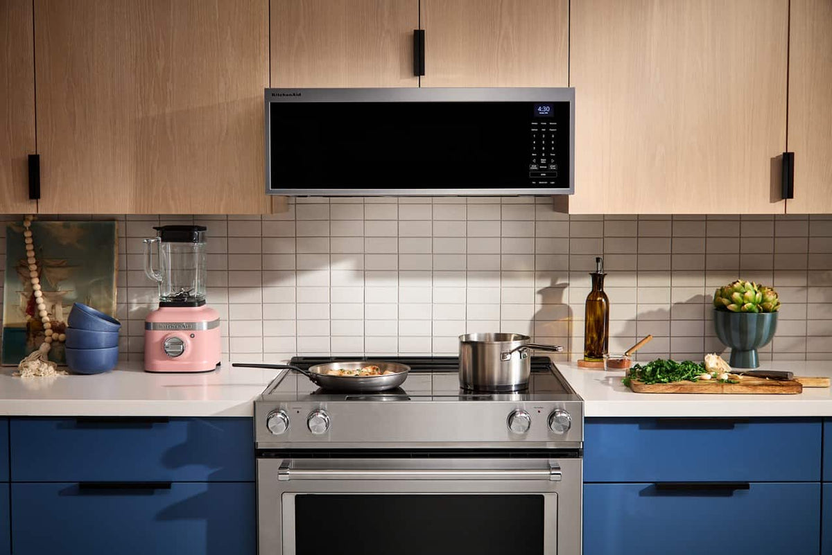 KitchenAid - 1.1 Cu. Ft. Low Profile Over-the-Range Smart Microwave with Sensor Cooking and Dual Fan Ventilation - Stainless Steel Fingerprint Resistant