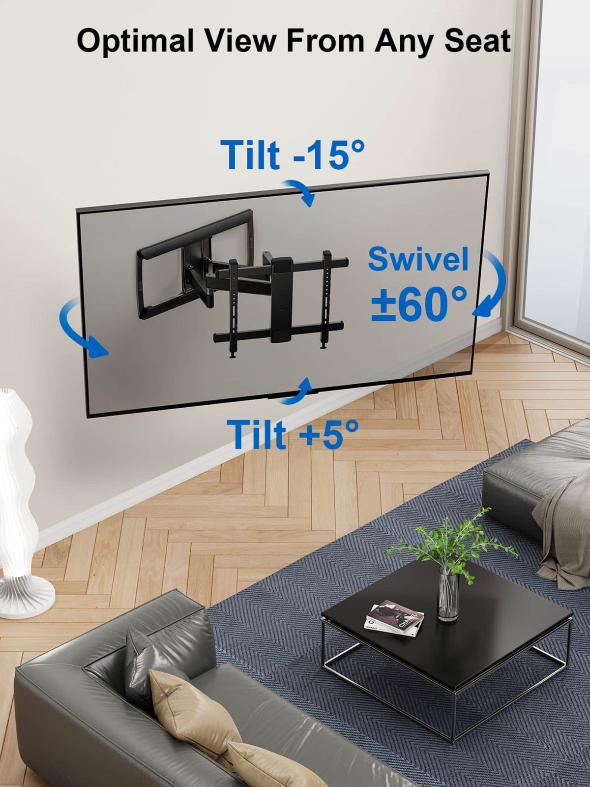 ErgoAV - 42″-90″ Full Motion TV Mount - Black