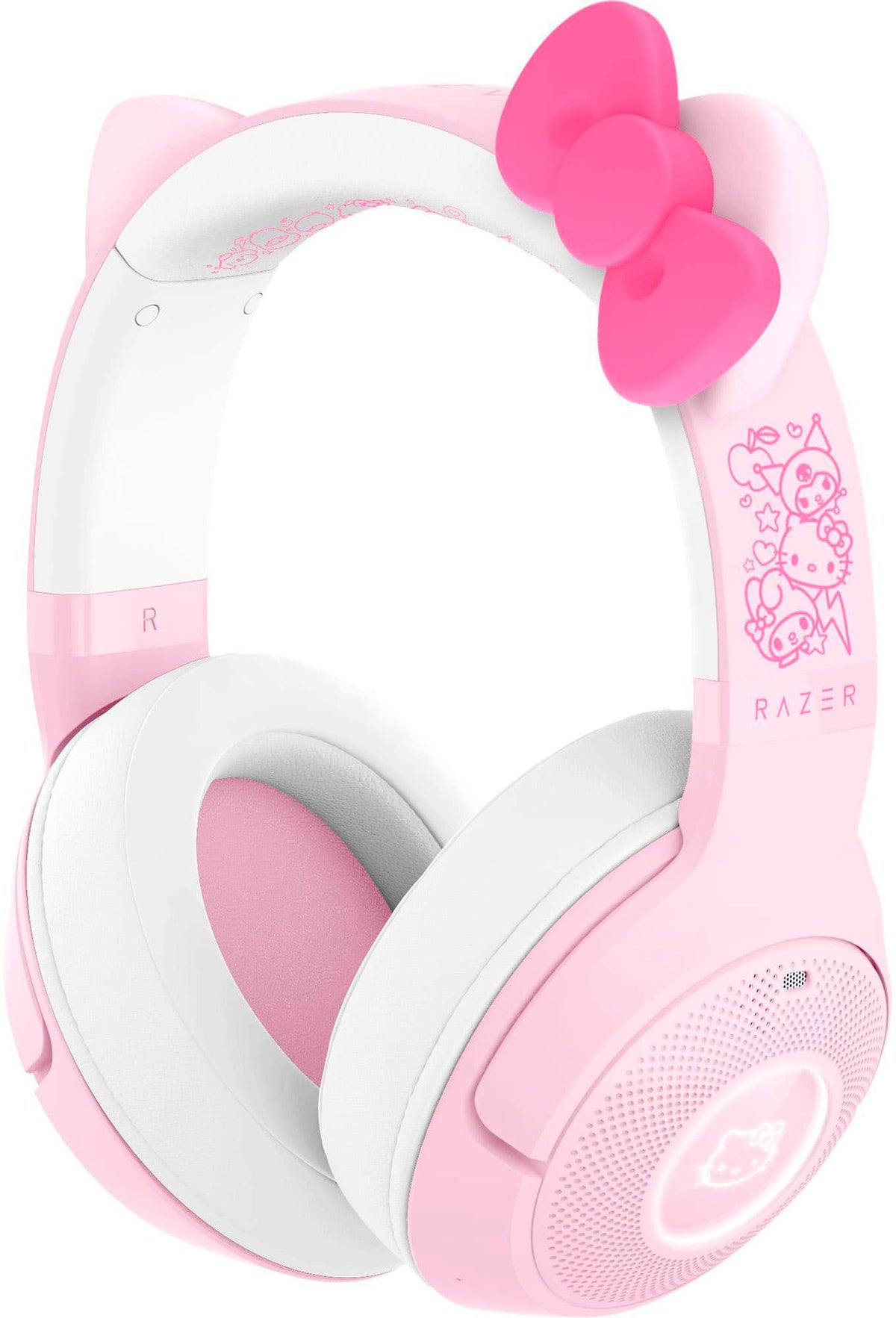 Razer - Kraken Kitty V2 Bluetooth Wireless Over-the-Ear Gaming Headset for PC, Mac, Playstation, Nintendo Switch, Steam Deck - Hello Kitty Edition