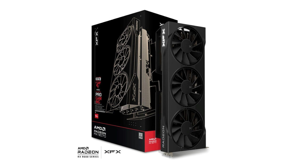 XFX - Swift AMD Radeon RX 9070 OC 16GB GDDR6 PCI Express 5.0 Gaming Graphics Card - Black