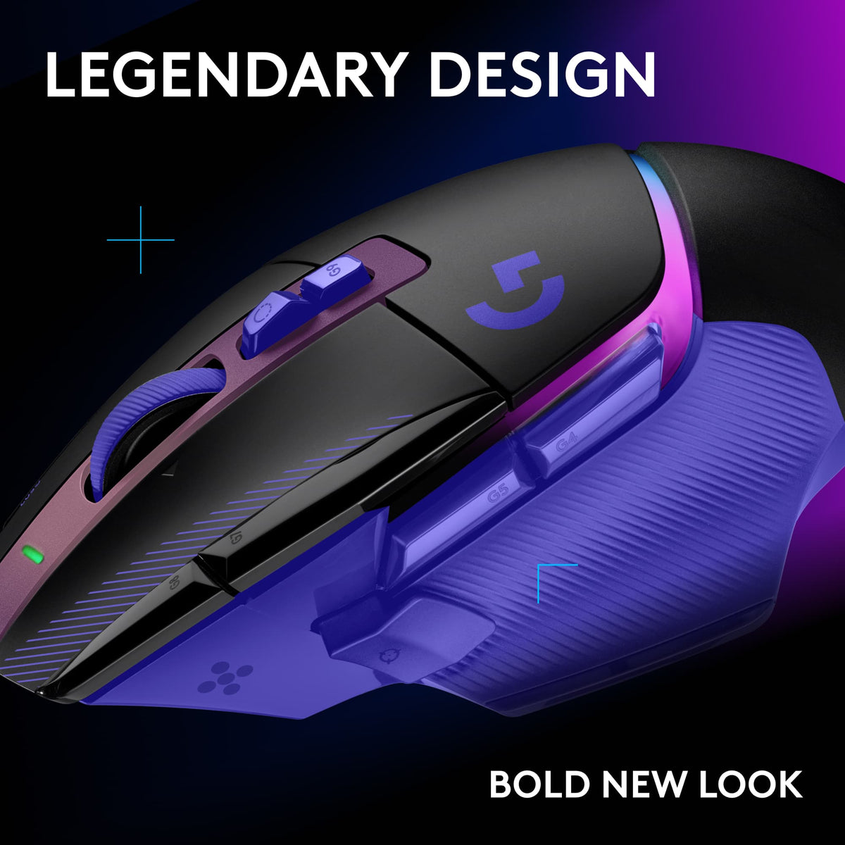 Logitech - G502 X PLUS Wireless Gaming Mouse for Desktop with HERO 44K Sensor and 13 Controls, USB-C mouse for PC, Mac - Wireless - Dark Lilac