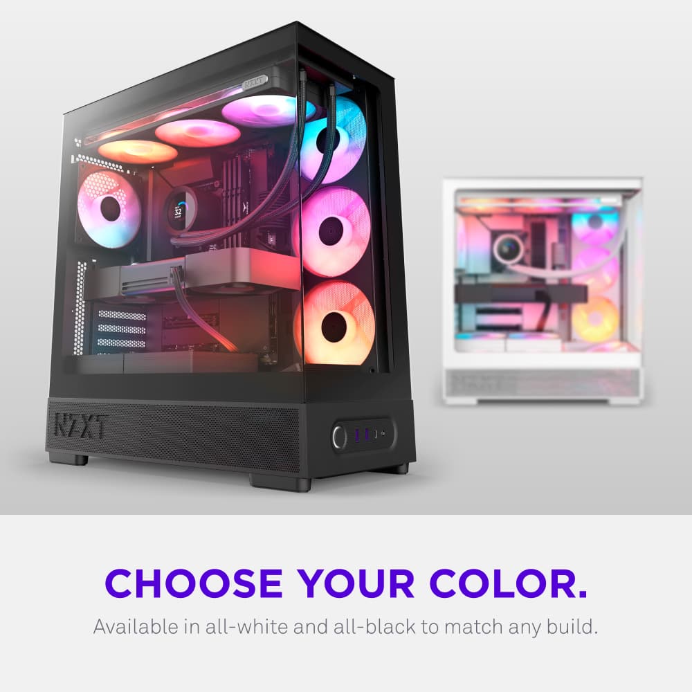 NZXT - S5 RGB Compact ATX Mid-Tower Computer Case - Black - Black