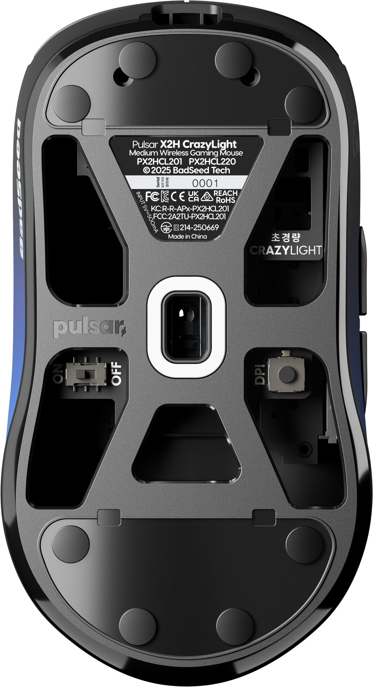 Pulsar - X2H CrazyLight Medium Wireless Optical Gaming Mouse - BadSeedTech Edition - Wireless - Badseed Tech