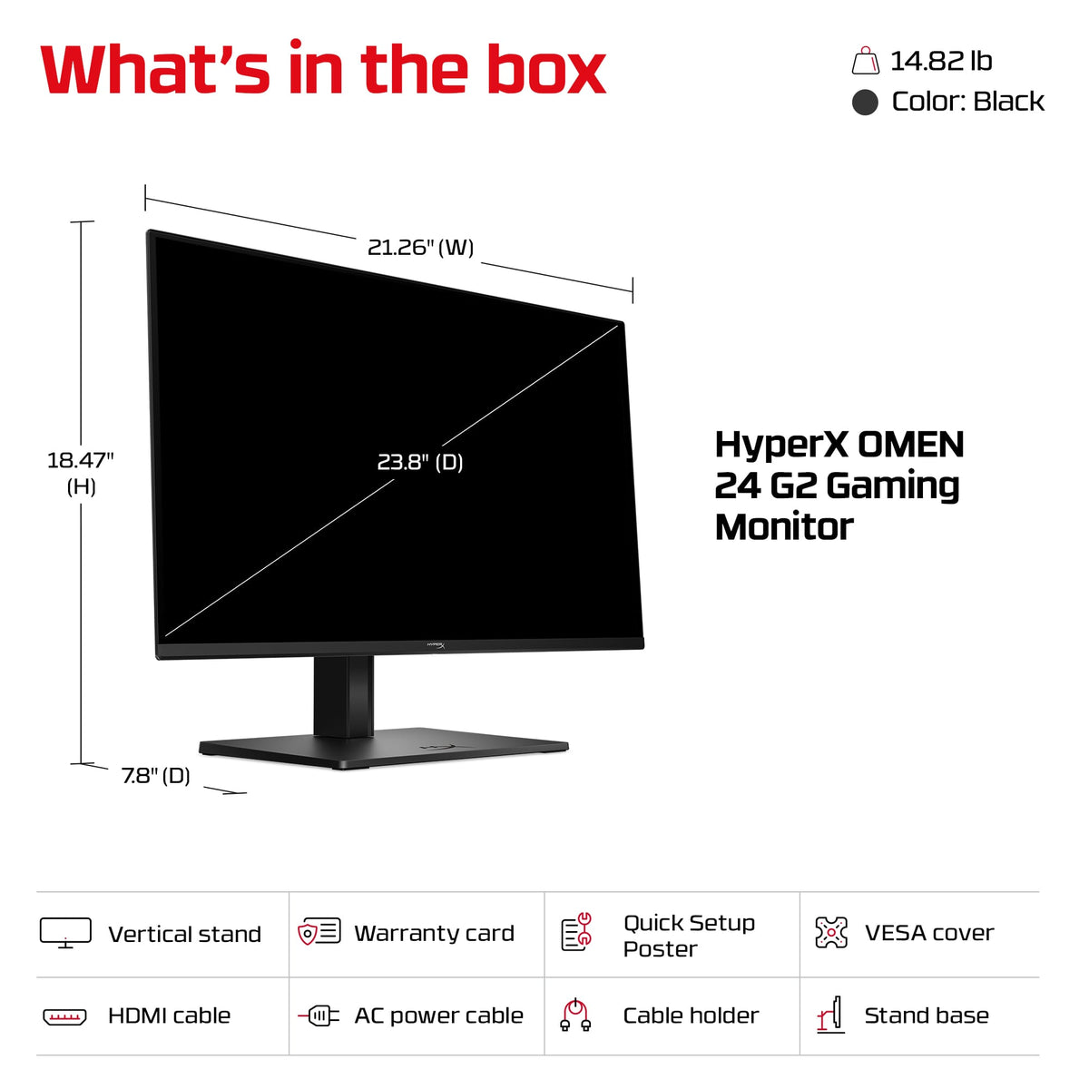 HyperX - OMEN by HP 24" IPS Full HD 180Hz FreeSync Gaming Monitor with Adjustable Height (DisplayPort, HDMI) - Black