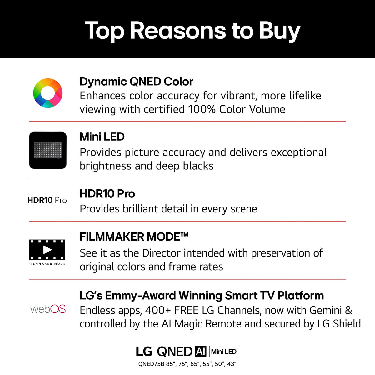 LG - 85" Class 75B Series QNED AI Mini LED 4K Smart webOS TV (2026)