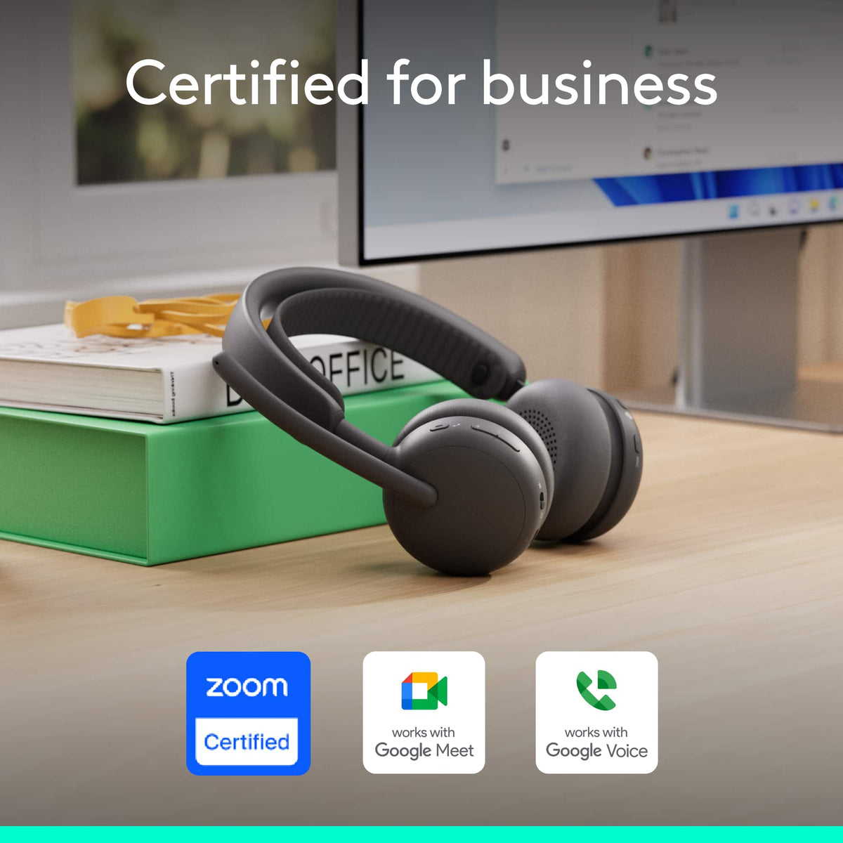 Logitech - Zone Wireless 2 ES Noise Cancelling Headset for Business UC Version with Receiver - Graphite