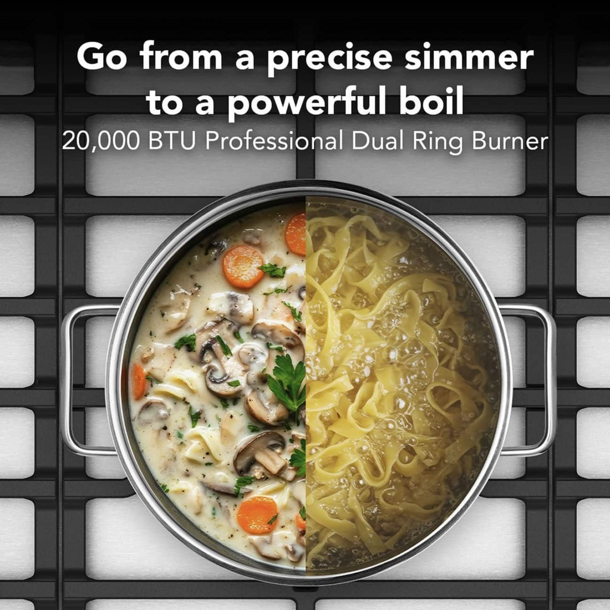 KitchenAid 36  in. Gas Cooktop with 5 Burners and Integrated Wok Grate - Stainless Steel