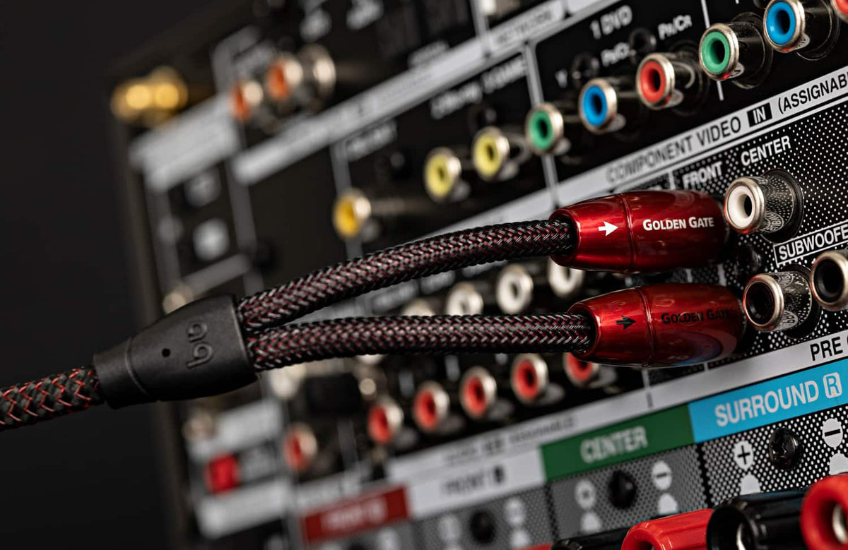 AudioQuest - Golden Gate RCA > RCA 9.8' Analog Audio Interconnect Cable - Red on Black