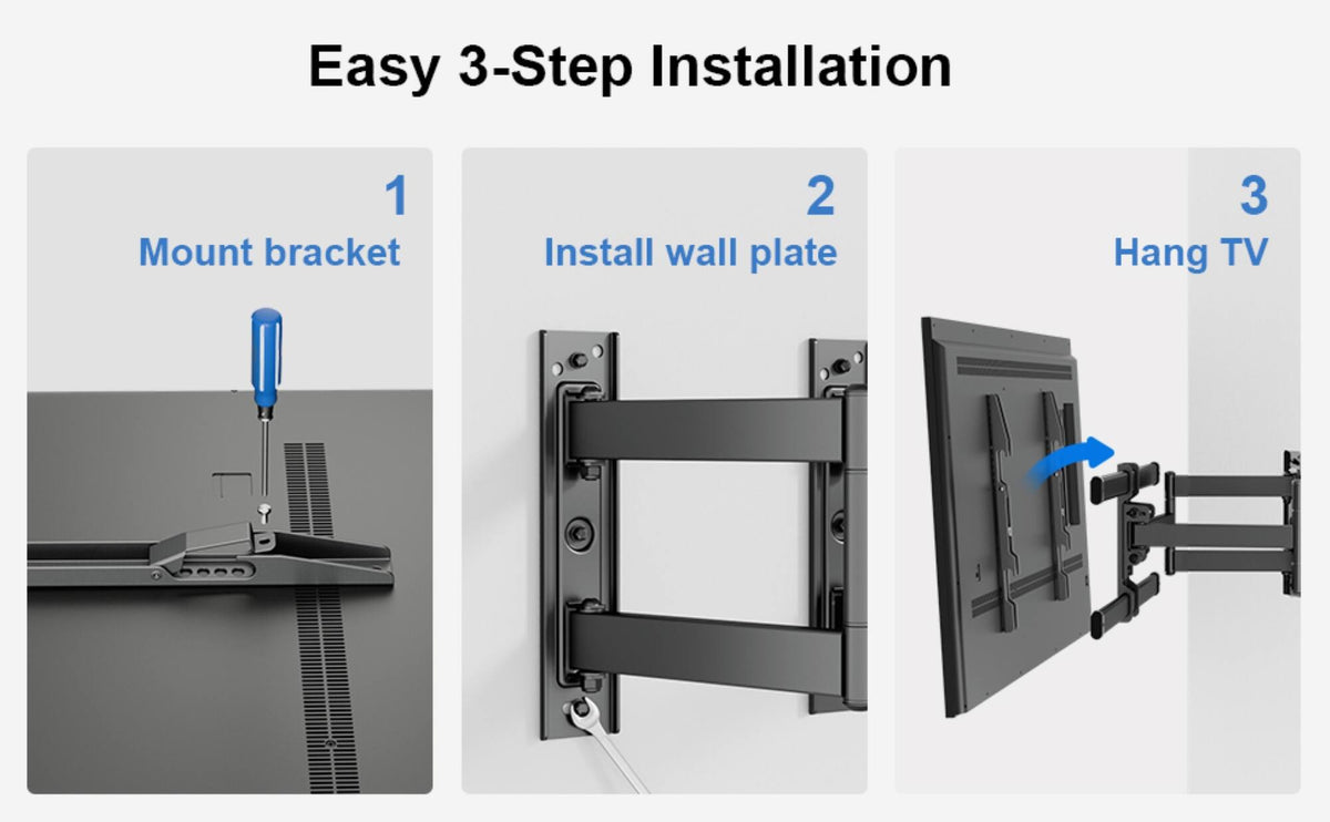 ErgoAV - 40″-65″ Corner TV Mount - Black