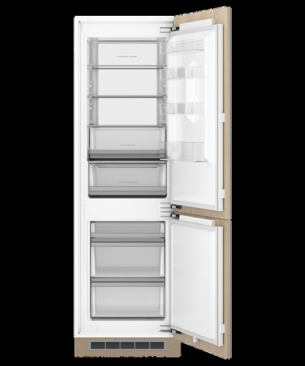 Fisher & Paykel - 24 in. Wide Integrated 9.5 Cu. Ft. Smart Bottom Mount Refrigerator - Custom Panel Ready