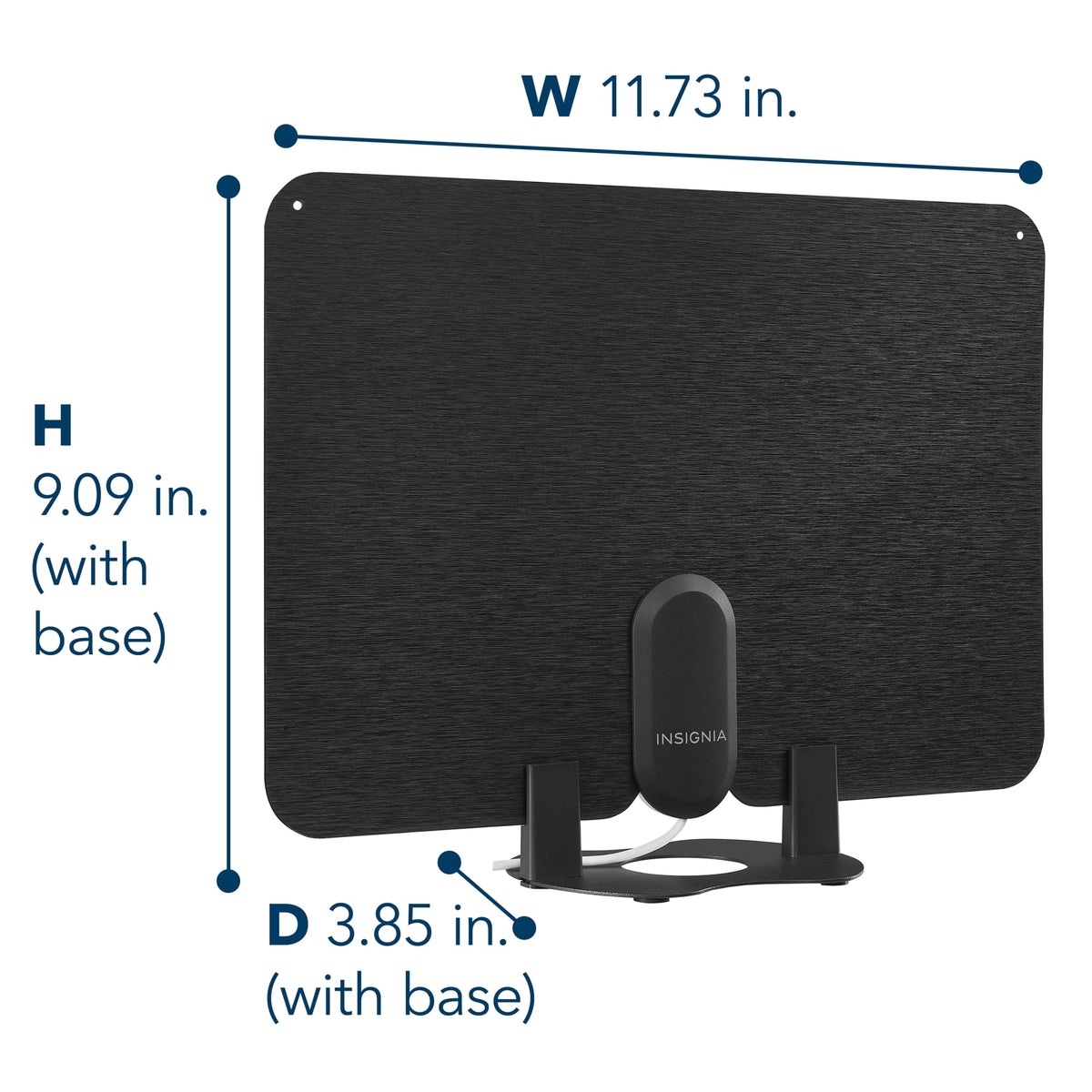 Insignia™ - Amplified Ultra-Thin Indoor HDTV Antenna with 60-Mile Range - Black/White