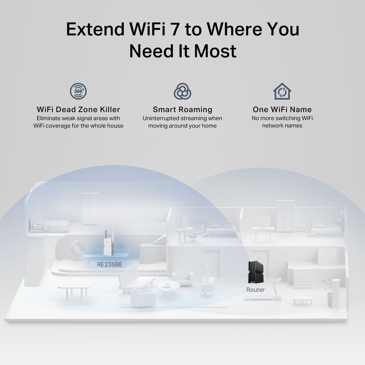 TP-Link - BE3600 Wi-Fi 7 Range Extender - White