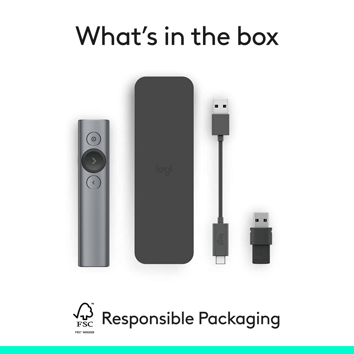 Logitech - Spotlight Presentation Remote with 100 ft Range and Quick Charging - Slate
