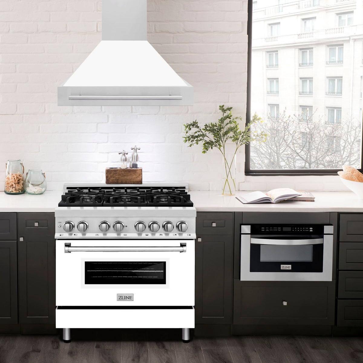 ZLINE - 36 inches - Externally Vented - Wall Range Hood - White Matte