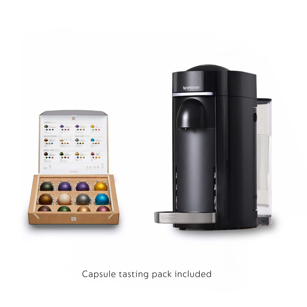 Nespresso - VertuoPlus Deluxe Coffee & Espresso Single-Serve Machine with Chrome Detailing - Piano Black