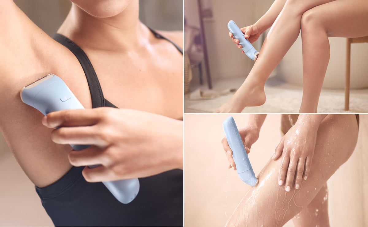 Philips - Lady Electric Shaver Series 6000 for women, Cordless, Wet & Dry with 1 Accessory - Light Blue