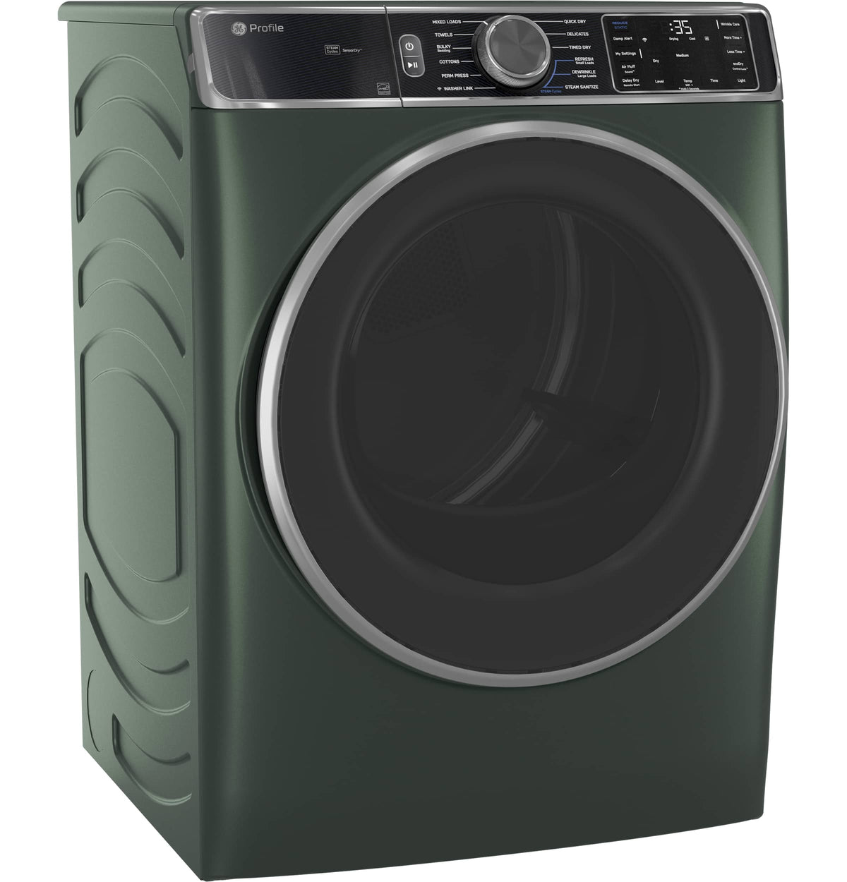 GE Profile - 7.8 Cu. Ft. Stackable Smart Gas Dryer with Steam and Sanitize Cycle - Jade Green