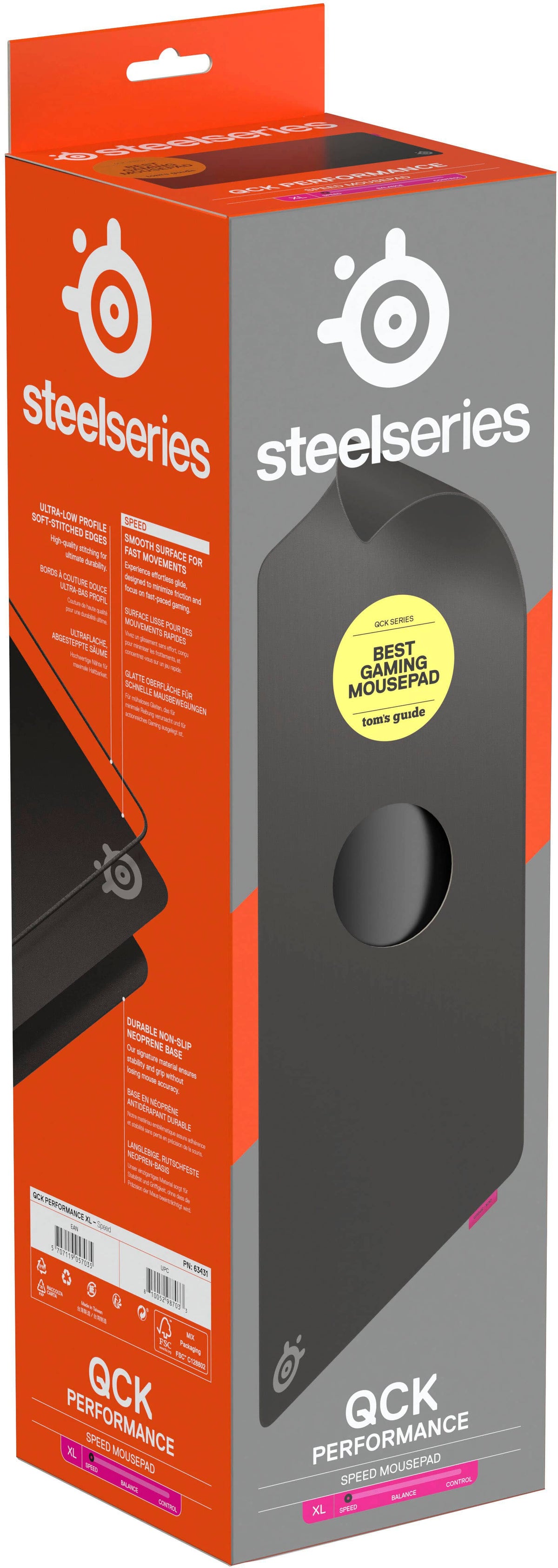 SteelSeries - QcK Performance Gaming Mouse Pad XL - Speed - Black