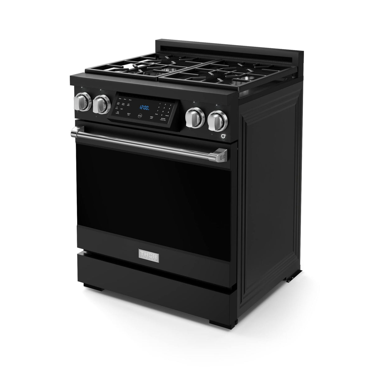 30 in. Wide 4 burner Gordon Ramsay Series by Thor Kitchen 4.55 Cu. Ft Freestanding LP Gas Range w/ Stainless Hardware - Black