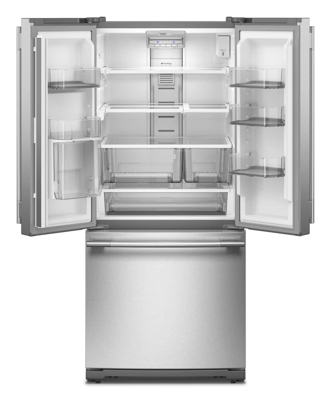 KitchenAid - 30 in. Wide 20 cu. ft. French Door Refrigerator with PrintShield Finish and Interior Dispense - Stainless Steel