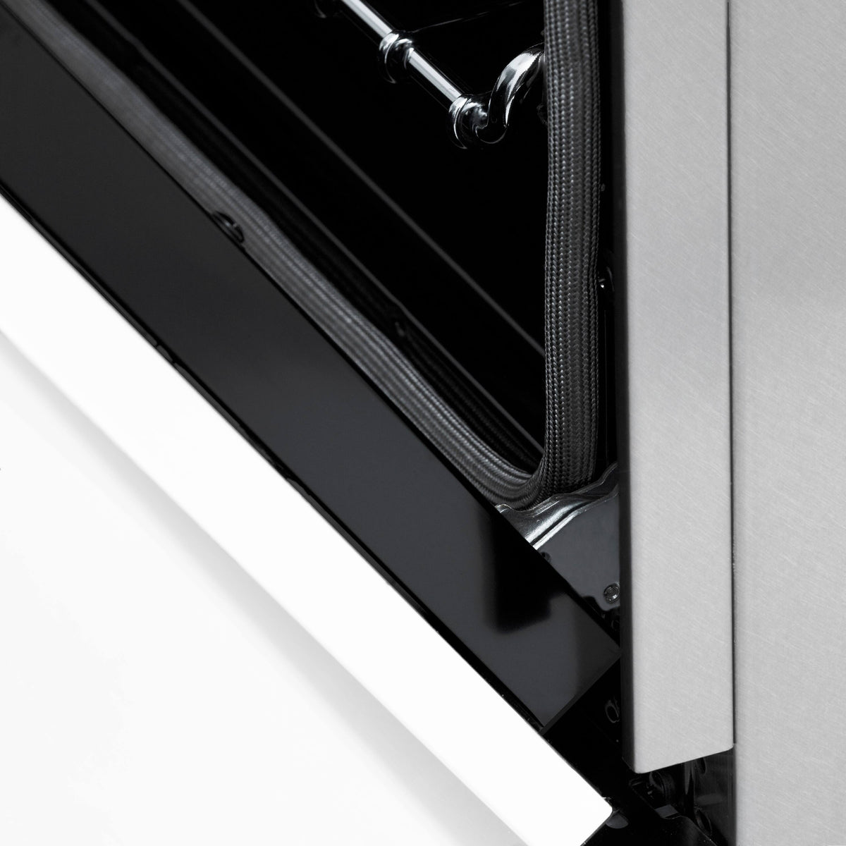 ZLINE - 48 in. Wide 8 Burner Autograph Legacy Dual Fuel Range in Satin Steel w/ White & Black Accents (RASZ-WM-48-MB) - Stainless Steel