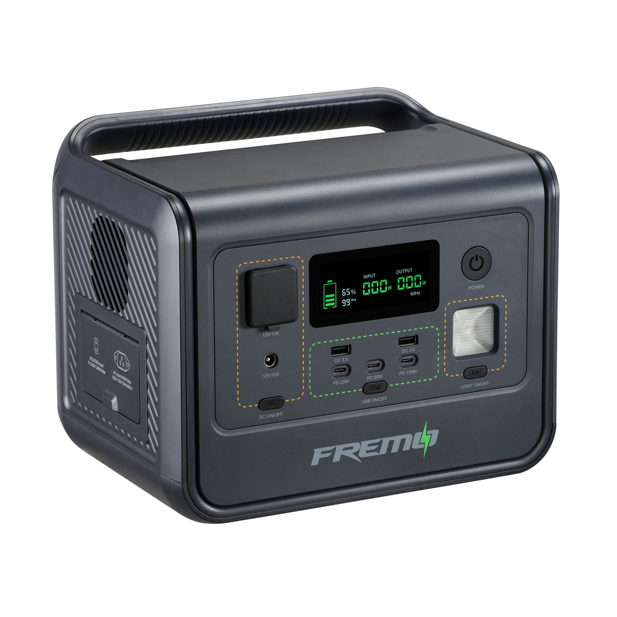 Fremo - X800 Portable Power Station (512 Wh Capacity) - Gray