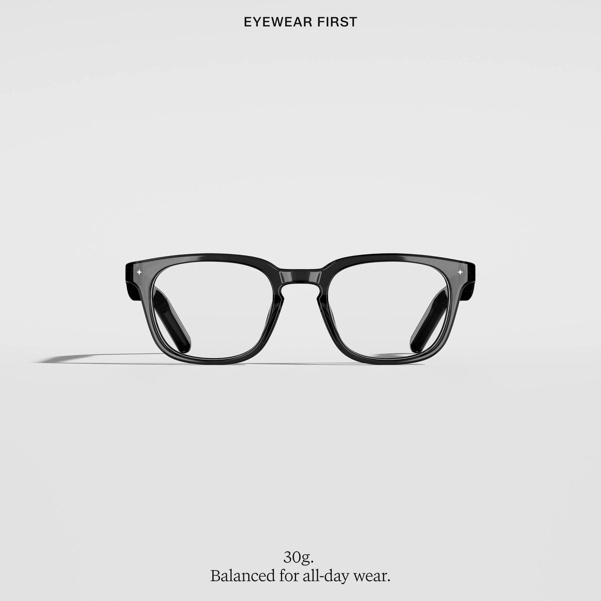 VONDER - OSLO AI Smart Glasses that Translate, Call & Remember, 16h+ Battery, Premium Audio, Privacy-First, Clear Lenses - Smoke