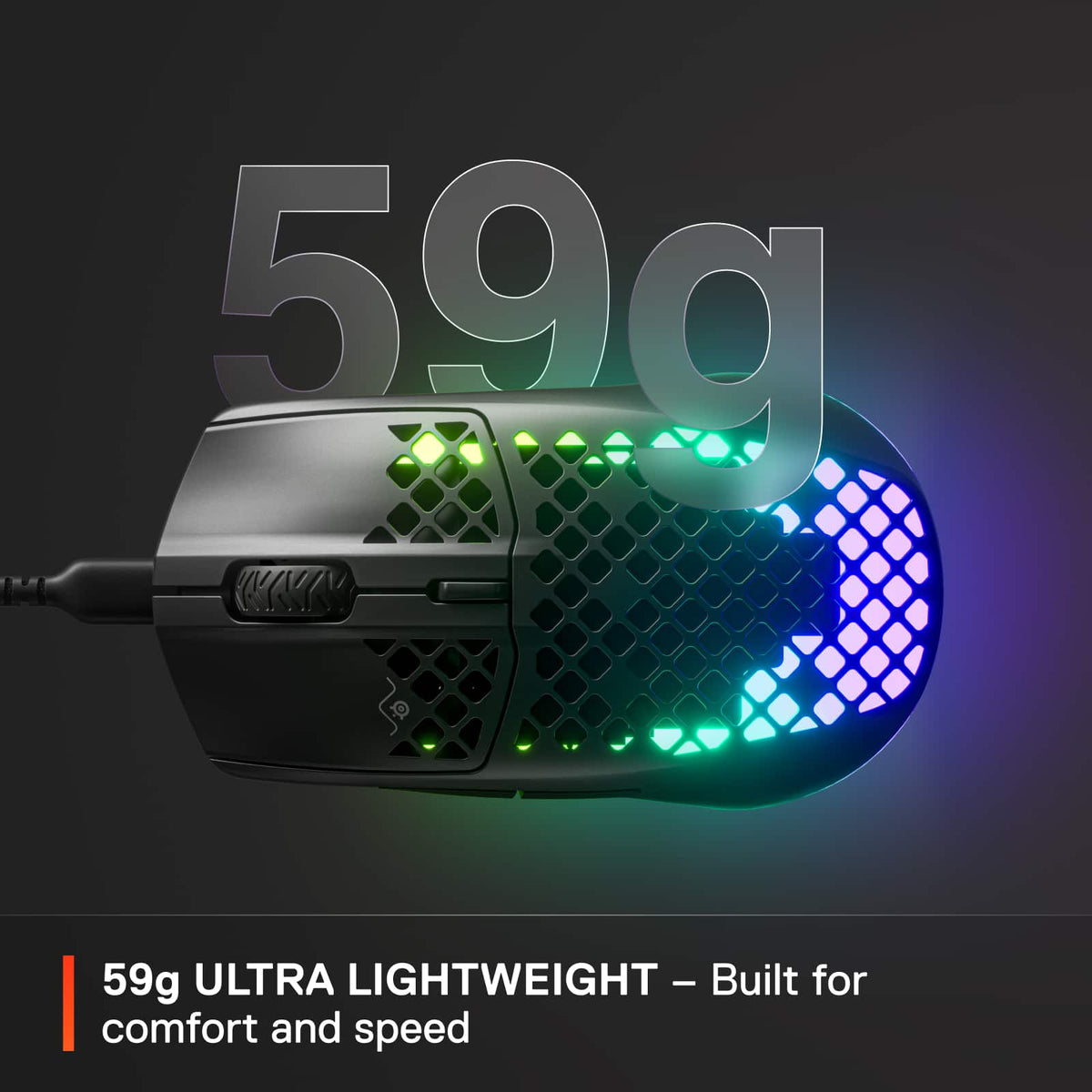 SteelSeries - Aerox 3 Super Light Honeycomb Wired RGB Optical Gaming Mouse - Wired - Onyx