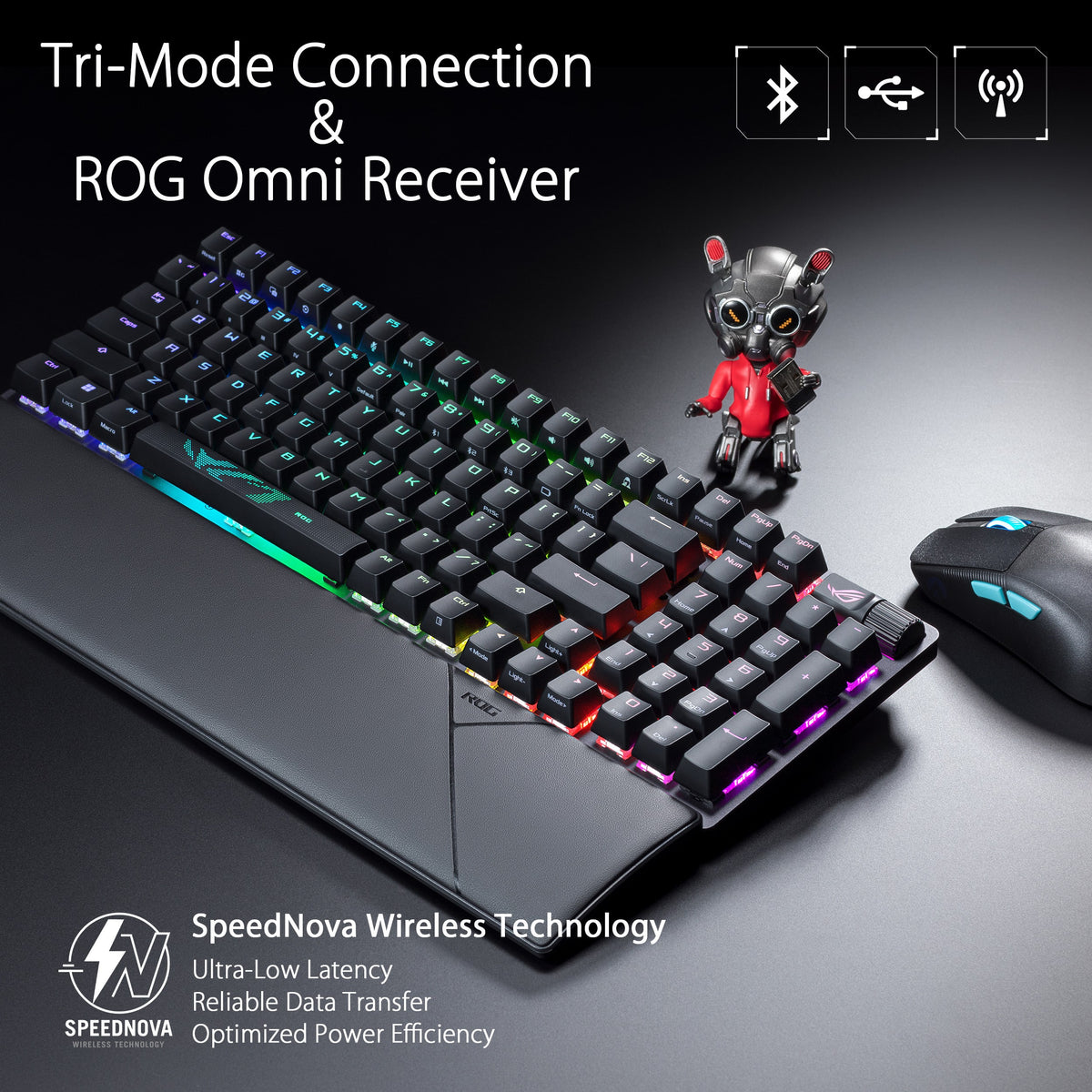 ASUS - ROG Strix Scope II 96 96% Wireless Mechanical Gaming Keyboard with Hot-Swappable ROG NX Snow Switches - Black