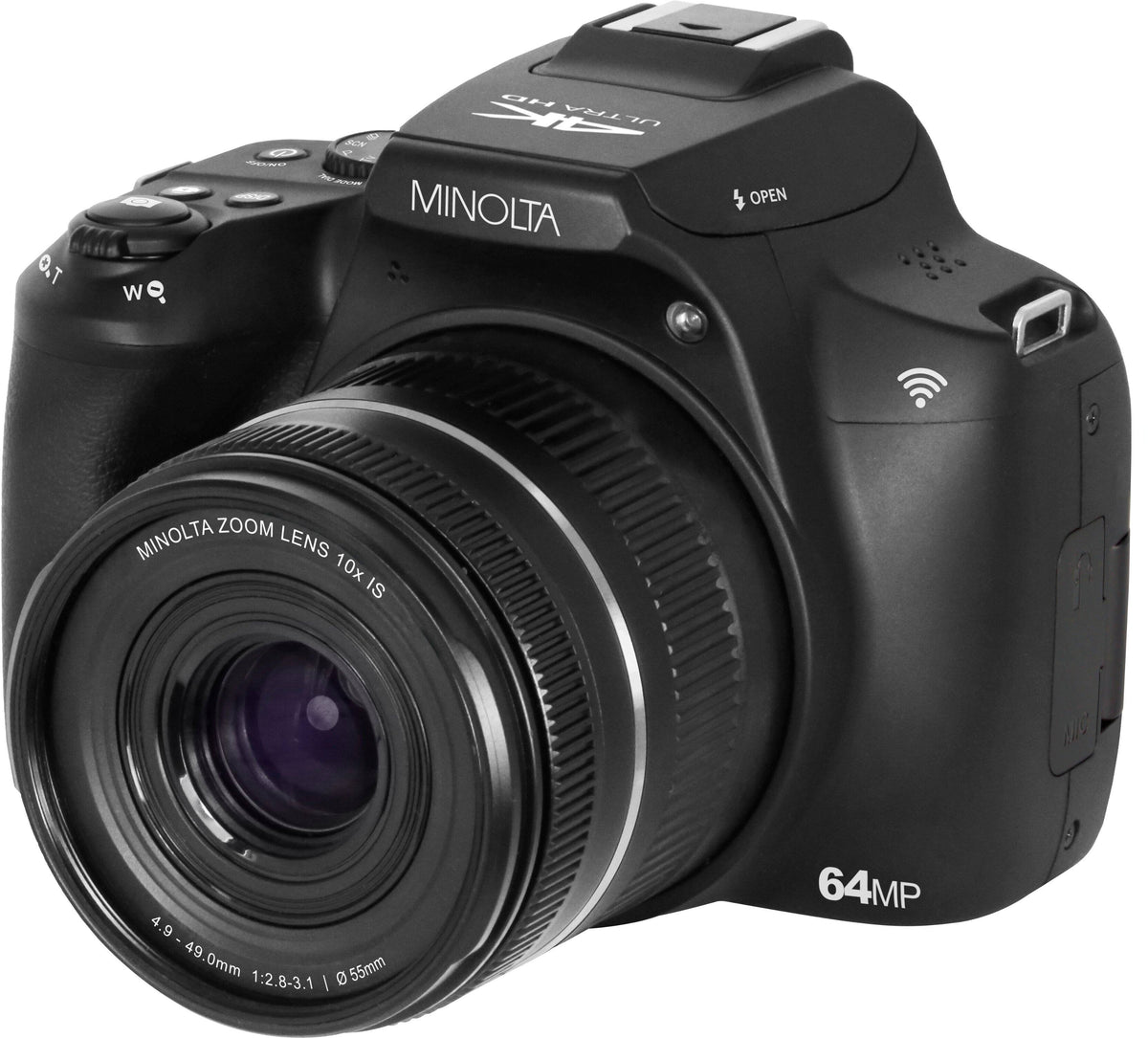Minolta - MNB10Z 64.0 Megapixel 4K Bridge Camera with 10x Optical Zoom Lens - Black