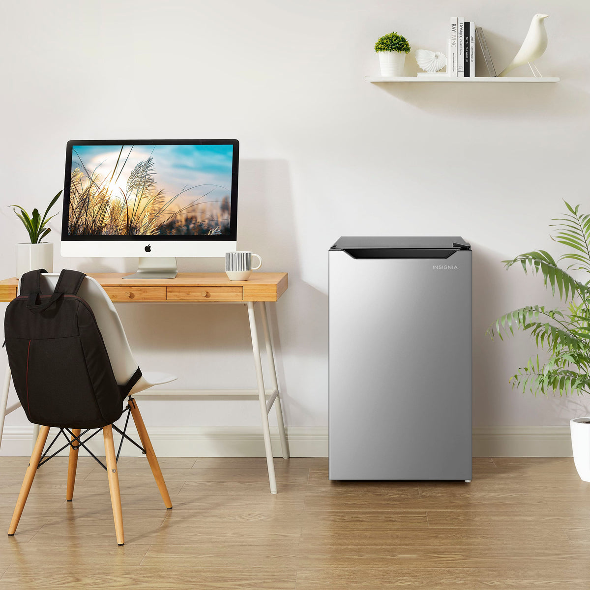 Insignia™ - 4.4 Cu. Ft. Mini Fridge with Door Storage and ENERGY STAR Certification - Stainless Steel