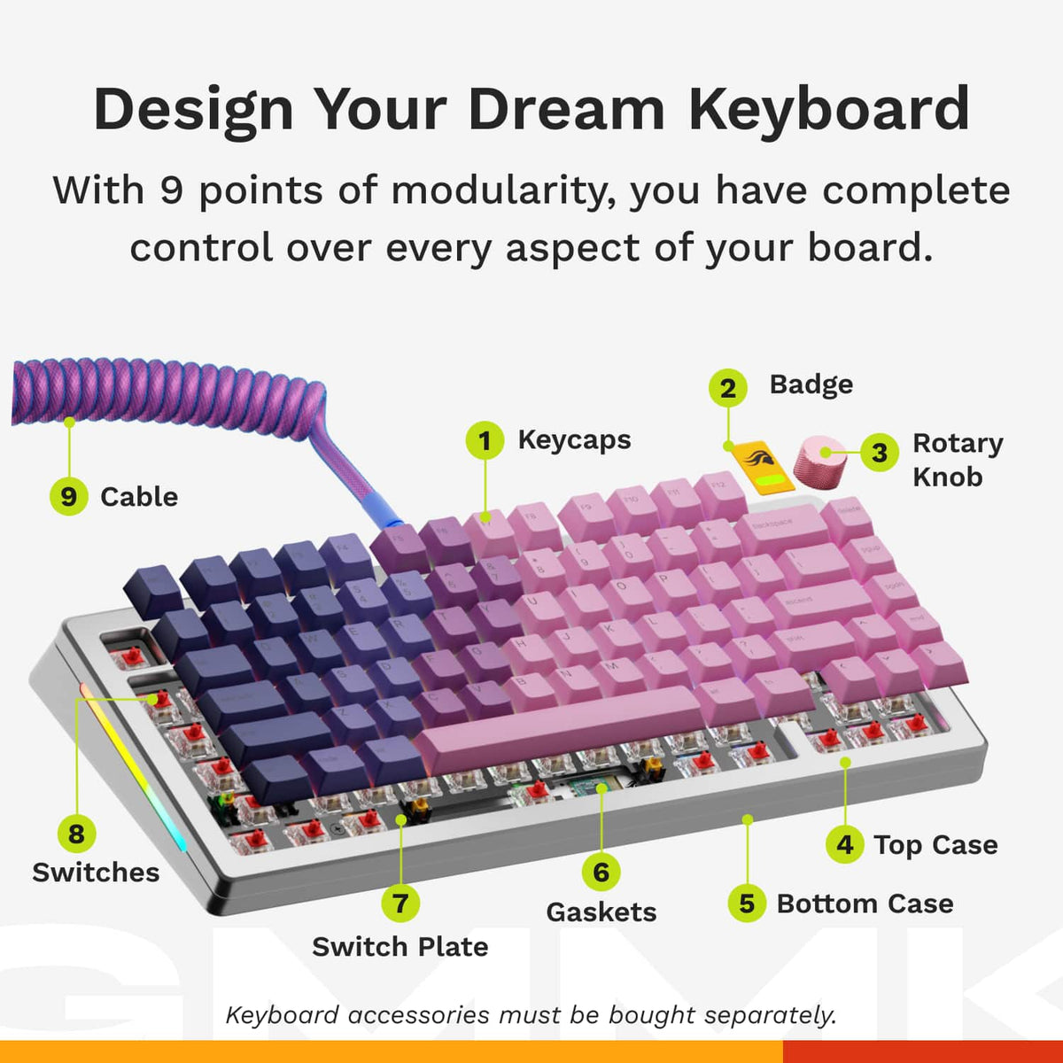 Glorious - GMMK 3 PRO HE 75% Wired Hall-Effect Linear Switch Gaming Keyboard with Rapid Trigger and Adjustable Actuation - Silver