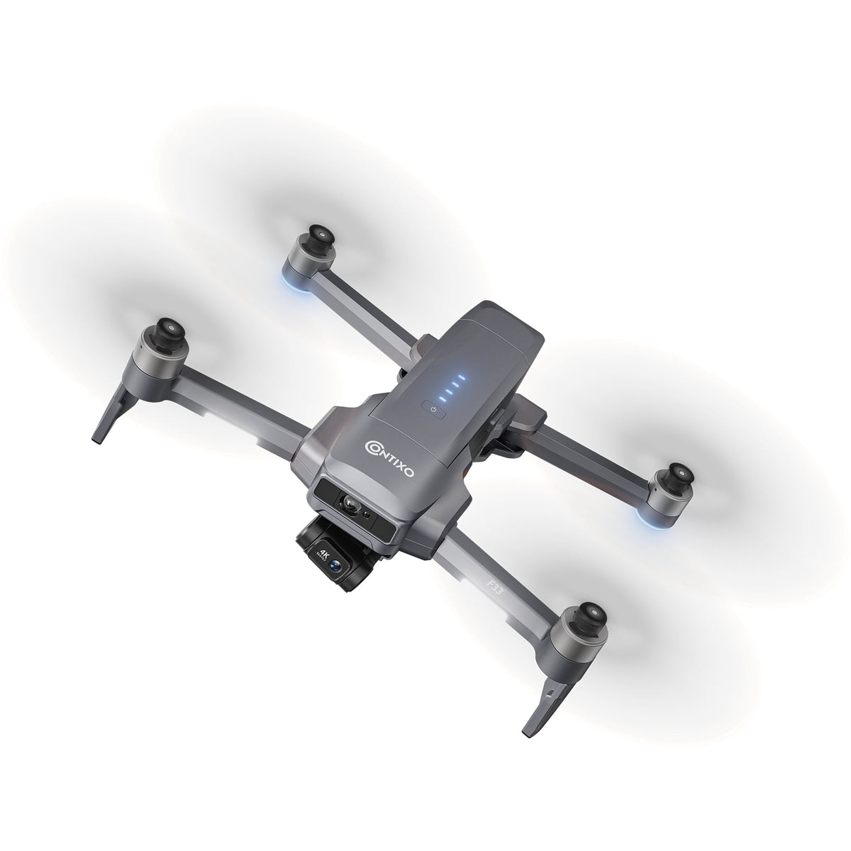 Contixo - F33 Vortex 4K GPS Drone with 2-Axis Gimbal, 6KM Range, 40-Min Flight, 5.5" HD Screen & Brushless Motor - Dark Gray