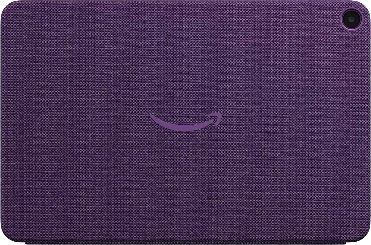 Amazon - Alexa Tablet 11 Fabric Folio Cover with Magnetic Attach - Lightweight and Protective - Amethyst