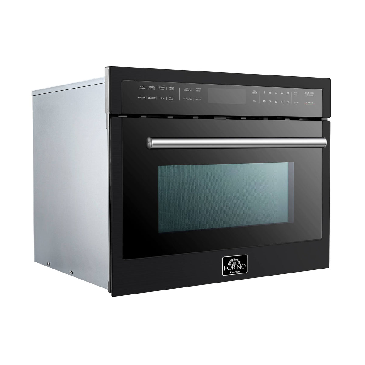 Forno Appliances - Oliena Espresso 1.6 cu. ft. Built-In Microwave and Convection Oven Combo with Sensor Cooking - Black