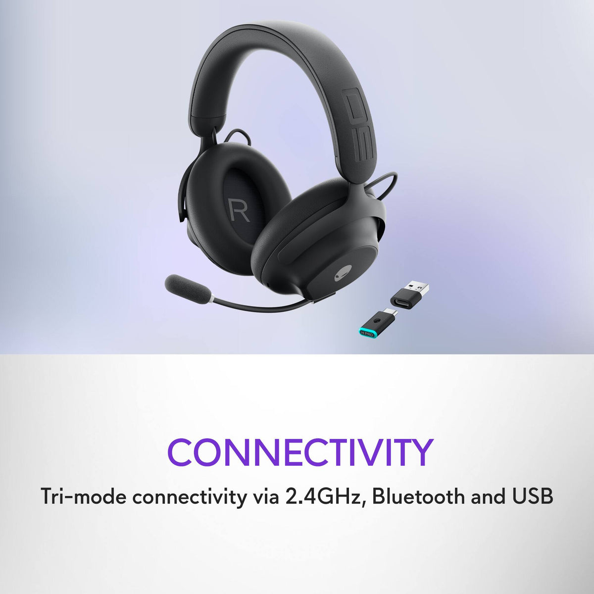 Alienware - Pro Wireless Over-the-Ear Gaming Headset for Windows, PS5, PS4, Switch and Mobile - Dark Side of the Moon
