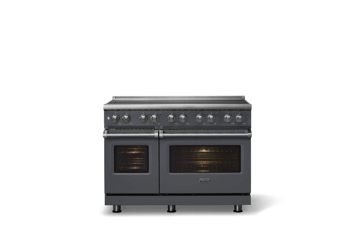 Viking - 48 in. Wide 6 Elements Pro 5 Series 7.3 Cu. Ft. Freestanding 6 Element Induction Convection Range - Cast Black