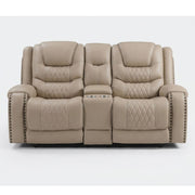 Power Motion Reclining Loveseat With Console Adjustable Headrest Cup Holders - Toffee