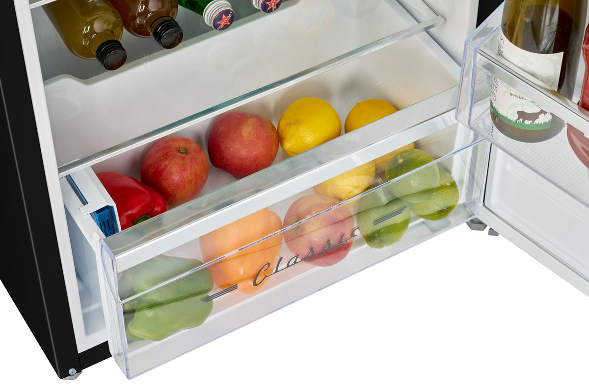 Unique Appliances - 21 in. Wide Classic Retro 7.5cu.ft Compact Top Freezer Refrigerator - Matte Black