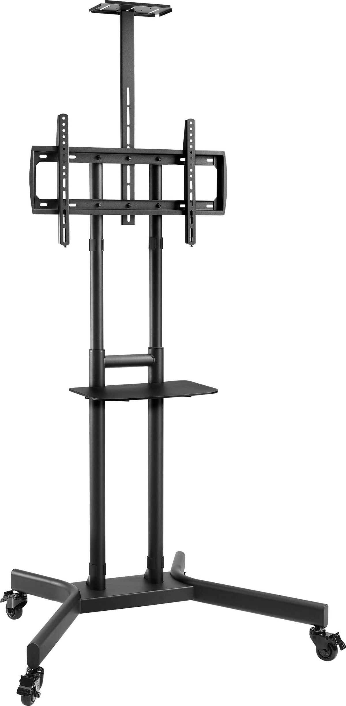 Insignia™ - Mobile TV Cart with Shelves for Most 32-90" TVs - Black