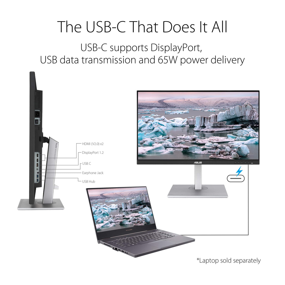 ASUS - ProArt 27" 4K IPS Professional Monitor with HDR (DisplayPort, HDMI, USB-C) - Black