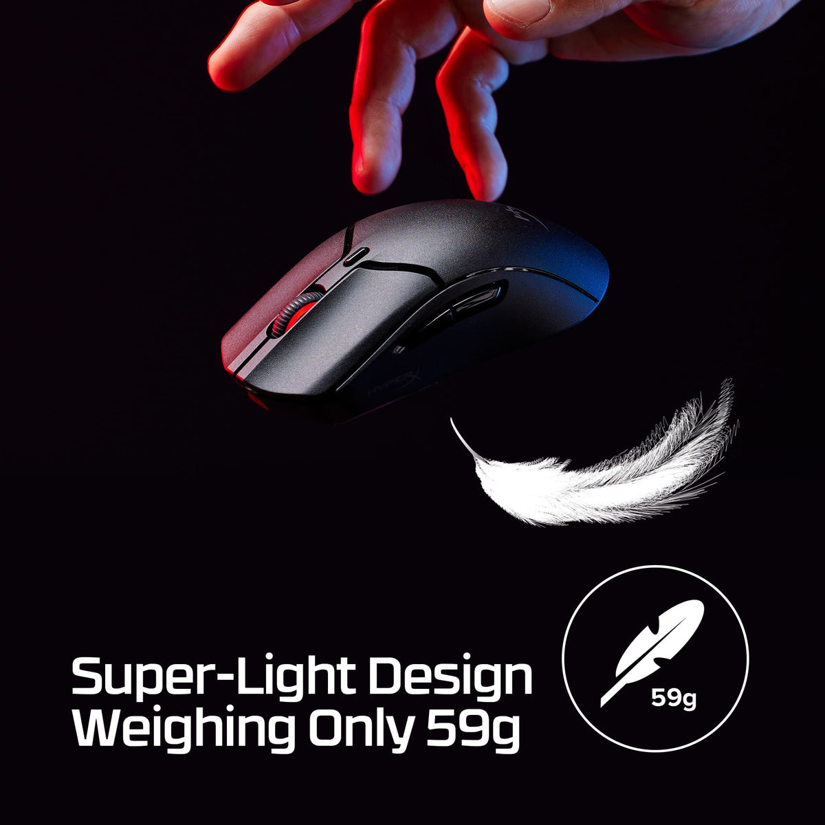 HyperX - Pulsefire Haste 2 Core Lightweight Wireless Optical Gaming Mouse - Wireless - Black