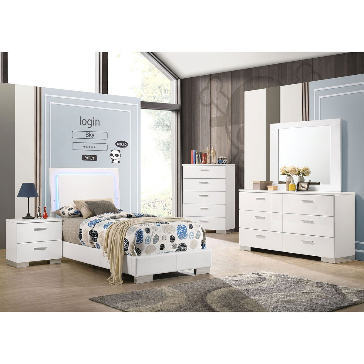 Dulcey - Juego de dormitorio y LED
