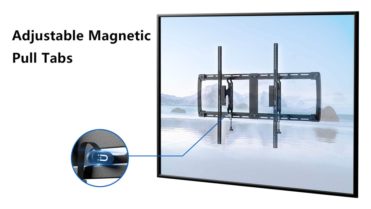 ErgoAV - 75″ -116″ Low Profile Extend, Swivel & Fixed TV Mount Model ERMLX1-01B - Black