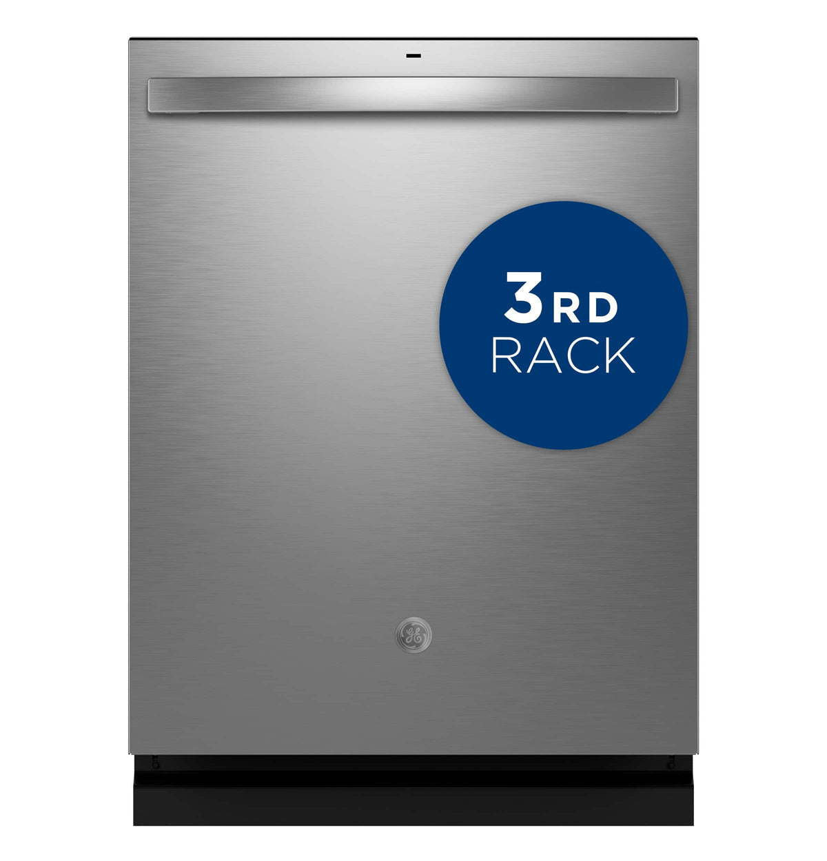GE - 24" Top Control Built-in Hybrid Stainless Steel Dishwasher with 3rd Rack, Bottle Jets, and 50 dBA - Stainless Steel