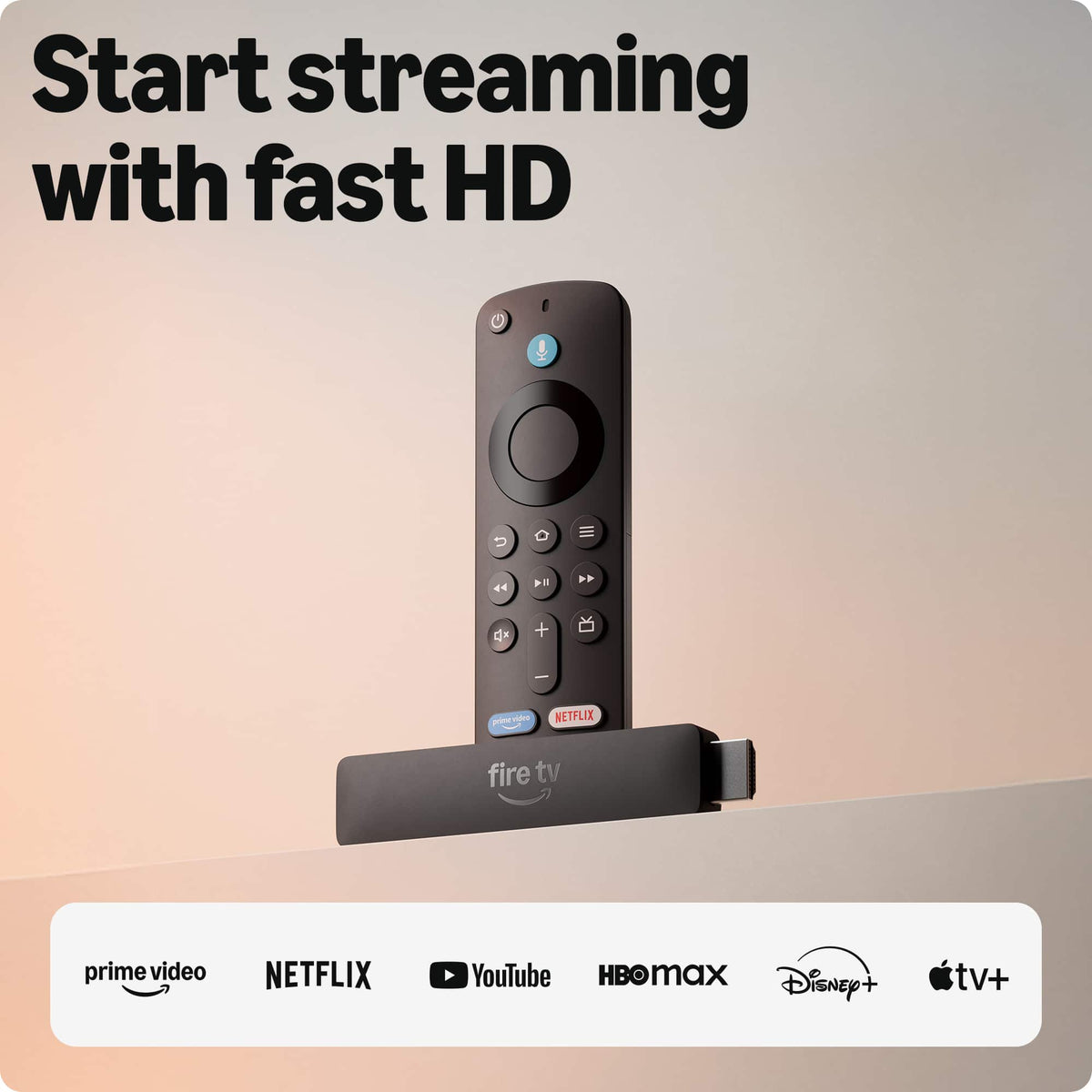 Amazon - Fire TV Stick HD, free & live TV, Alexa Voice Remote, powered by the TV, effortless setup, 8 GB - (2026) - Black