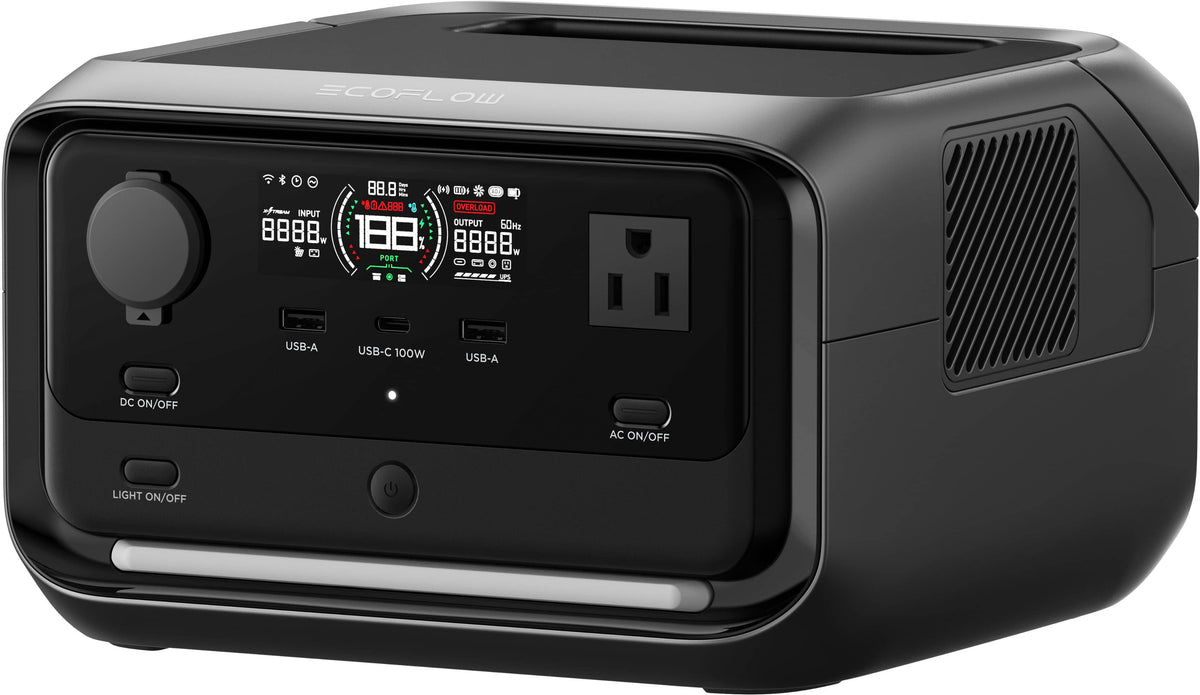 EcoFlow - River 3 Plus 268Wh Portable Power Station (268 Wh Capacity) - Black