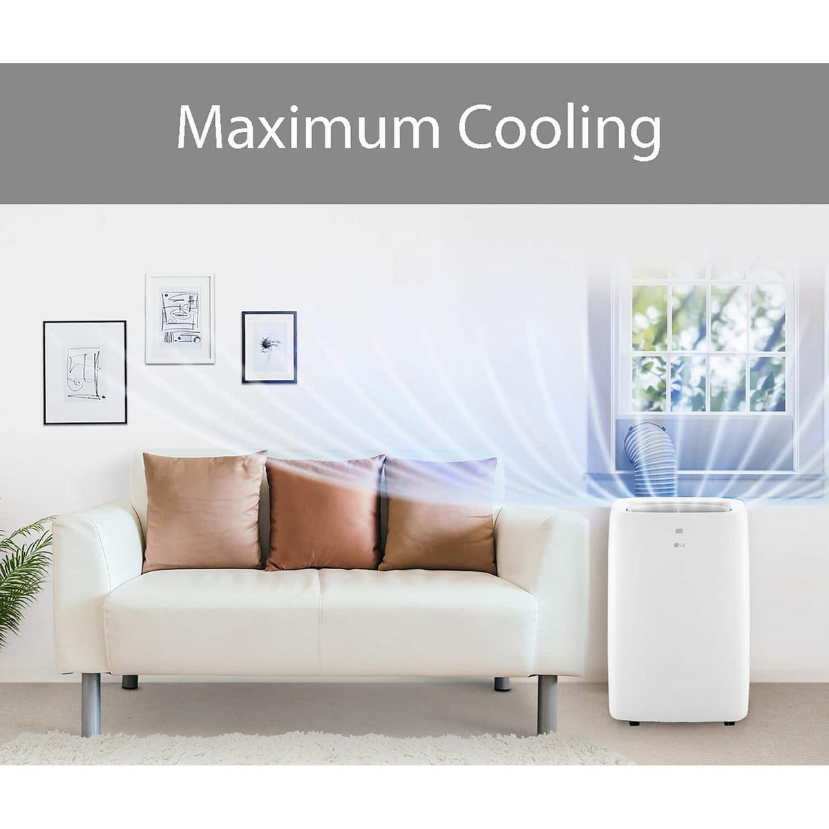LG - 250 Sq. Ft. 6,000 BTU DOE Portable Air Conditioner - White