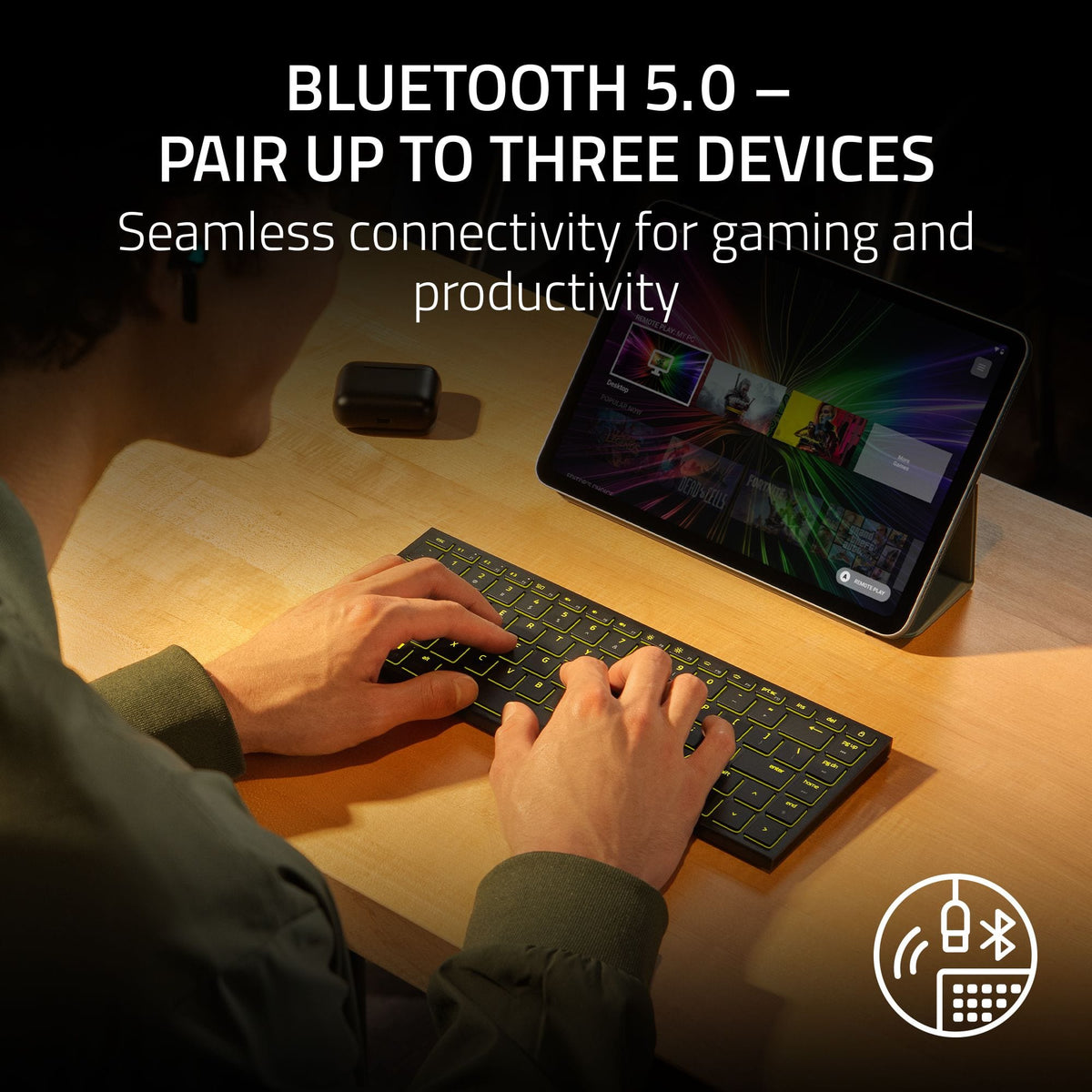 Razer - Joro Portable 75% Wireless Scissor Low-Profile Gaming Keyboard for PC and Mac with Chroma RGB Backlighting - Black