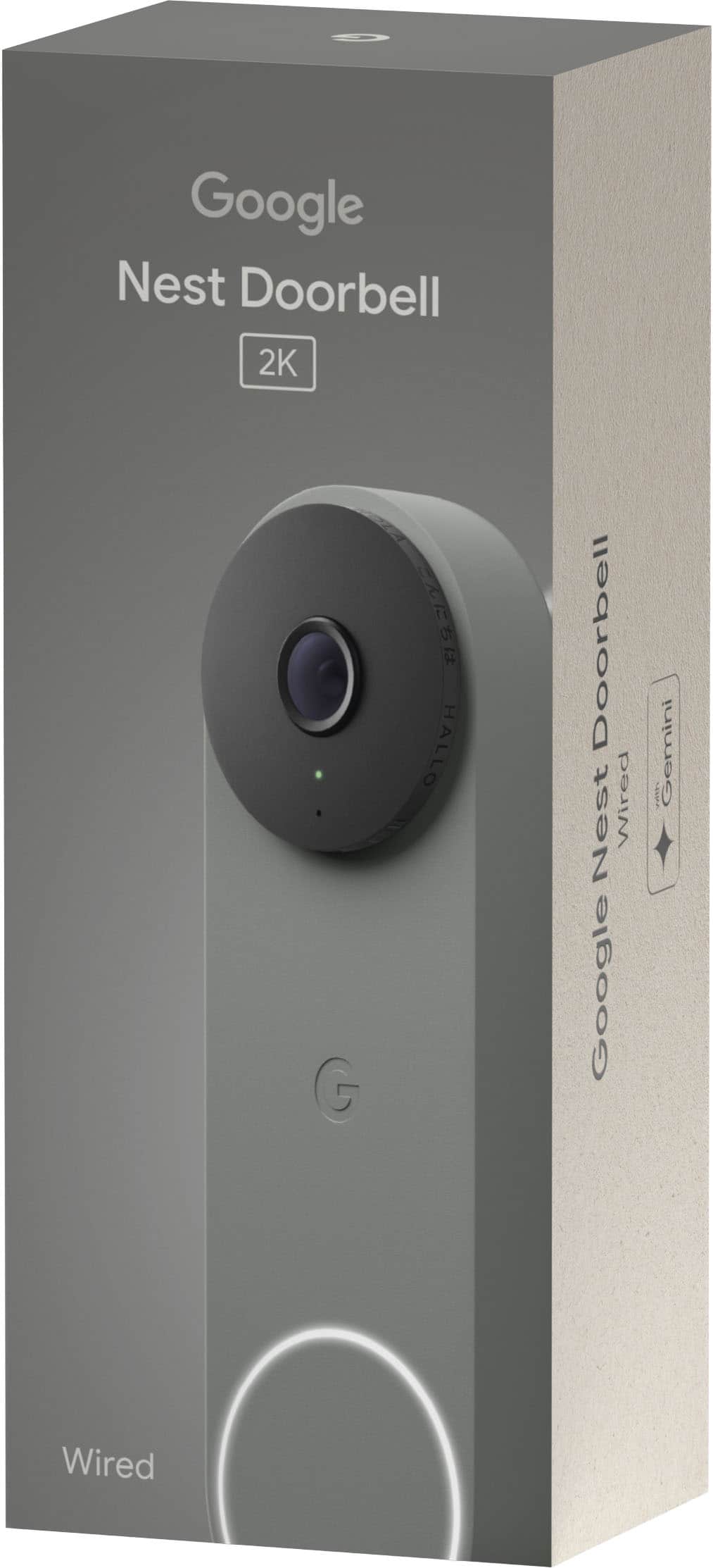 Google - Nest Doorbell (wired, 3rd gen) - Latest Model - 2K Video and Gemini - Hazel